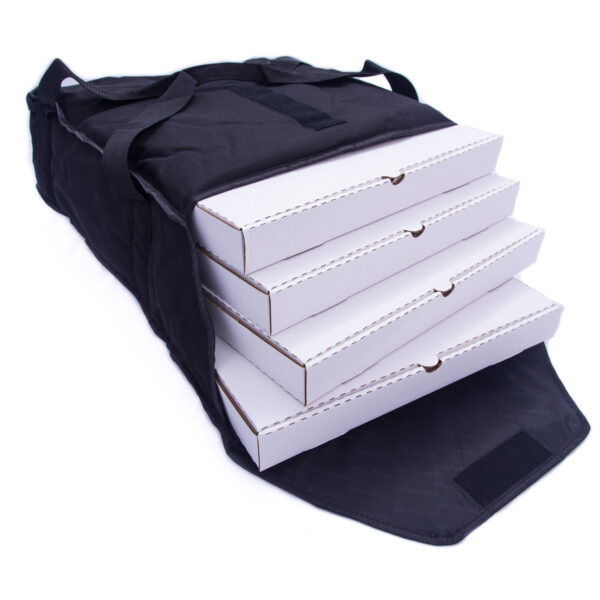 Standard pizza delivery bag holding 4 pizzas